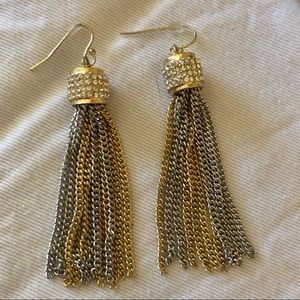 Silver and gold tassel earings